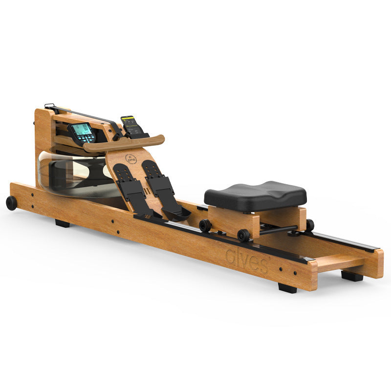 Wooden Household Water Resistance Rowing Machine With Digital Display